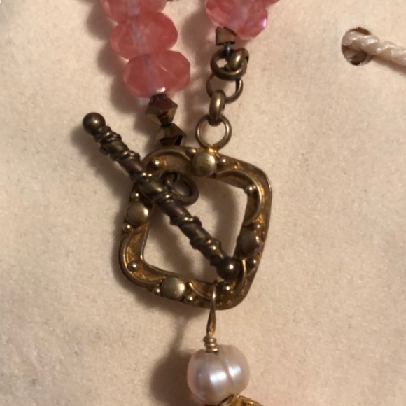 Pink Crystal/Rose Quartz Statement Necklace - Picture 4 of 12